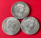 1963 D Franklin Half Dollar As shown Lot of 3