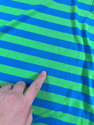 Vintage Urban Works T-Shirt Mens XL Blue Green Striped Cotton Single Stitch Y2K - Picture 5 of 8