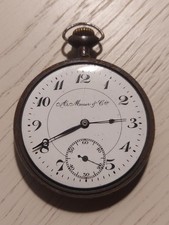 RARE Antique A. Moser  Cie Pocket Watch - Gunmetal Steel Case - RUNS Swiss