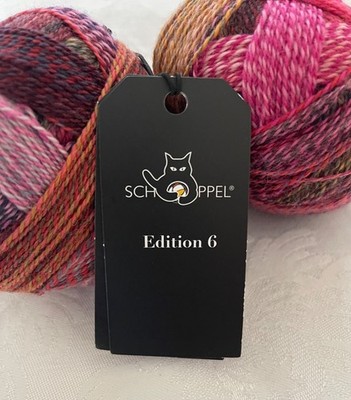2 Skeins SCHOPPEL-WOLLE Edition 6 Color 2361 Wool/Nylon, Pink / Purple / Orange