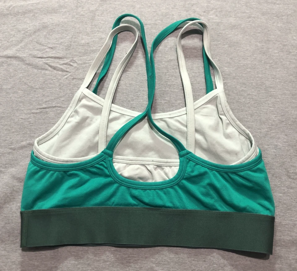 Sujetador deportivo para mujer en capas M espaguetis ocio correr gimnasio entrenamiento verde Foto 2 de 4