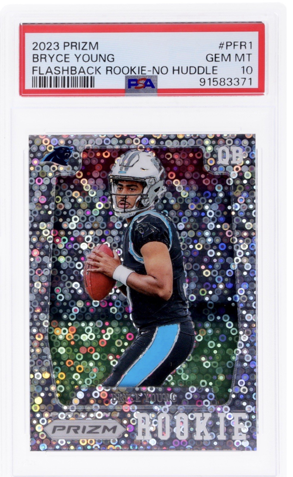 2023 Panini Prizm BRYCE YOUNG Rookie Flashback No Huddle Disco Prizm RC PSA 10