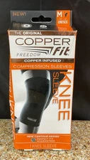 Copper Fit Freedom Copper Infused Compression Knee Sleeve Size M Black *READ*