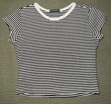 brandy melville striped short sleeve crop top
