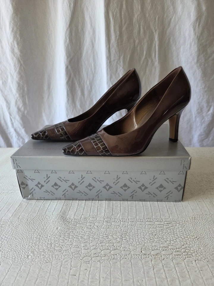 PETER KAISER Chaussures Escarpins Marron Vernis 3 35.5 Croco Neuf - Photo 2/4