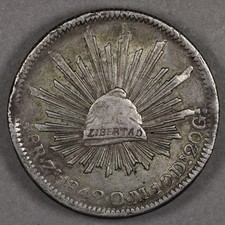 1842 Zs OM Mexico Silver 8 Reales