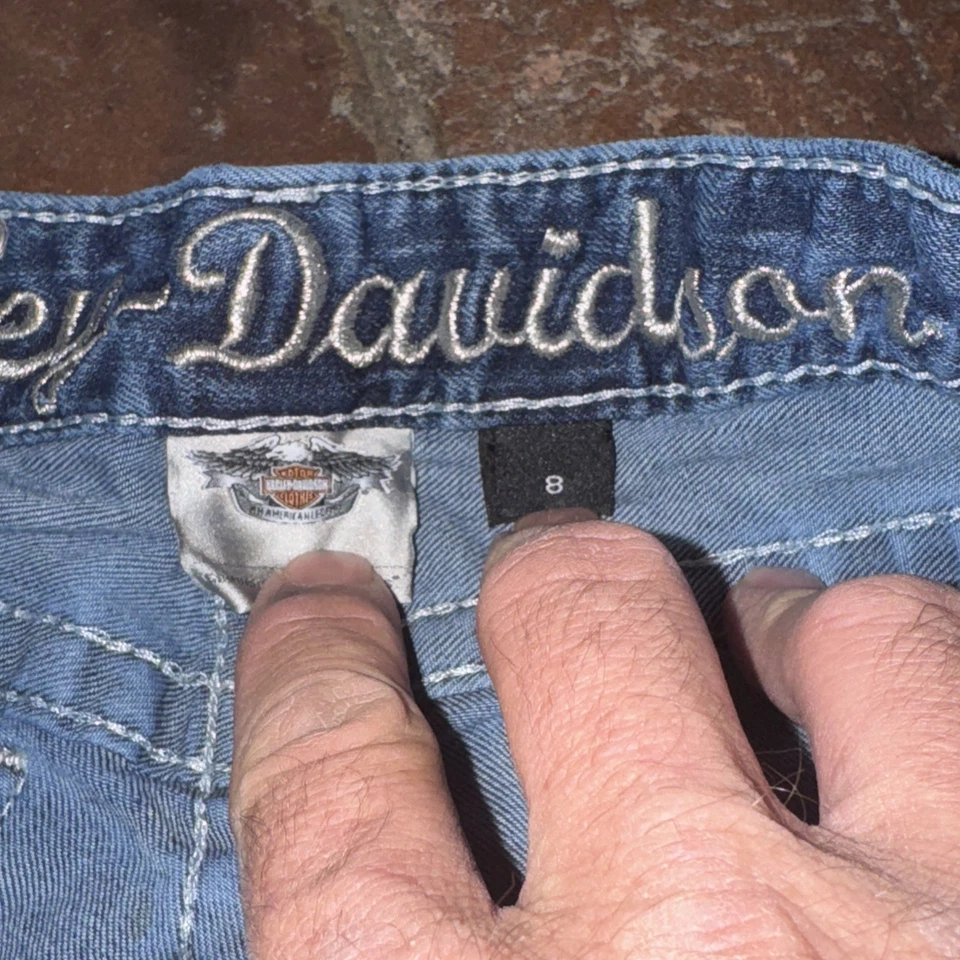 Женские джинсовые шорты с вырезом Harley-Davidson размер 8 - Изображение 4 из 4