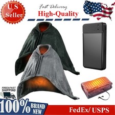 USB Heated Blanket with Battery Electric Heated Blanket Heated Poncho Shawl Wrap