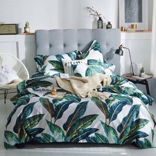 VM VOUMARKET King Duvet Cover Set Tropical Leaves Bedding Set, 3 Piece