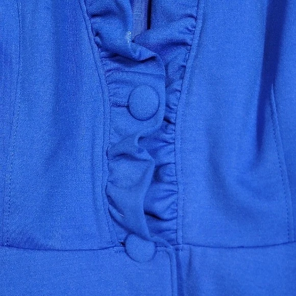 Blazer INC Mujer Elástico Volantes Talla M Azul Real Botón Peplum Forrado Oficina Foto 4 de 4