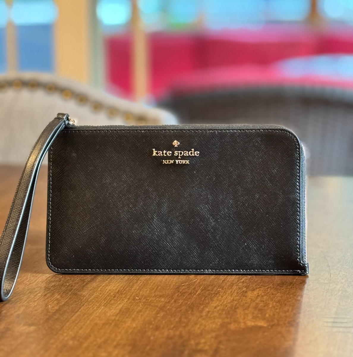 Kate Spade Medium L-Zip Lucy Wristlet Clutch Wallet - Saffiano