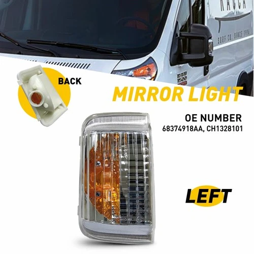 Driver Left Side Mirror Turn Signal Lamp for 2014-2021 RAM PROMASTER 1500 2500