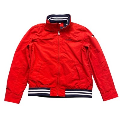 Tommy Hilfiger Mens Red Yachting Bomber Jacket Packable Hood Size M 0867858429