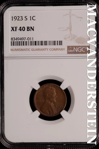 1923-S Lincoln Wheat Cent - NGC XF 40 BN - Scarce  No Reserve  #SLH39