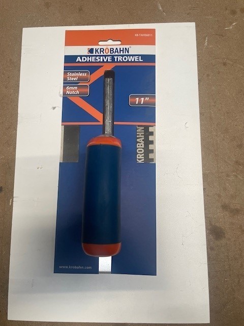 KROBAHM  Professional Adhesive Trowel 6mm Square Notch Tiling Spreader 11""