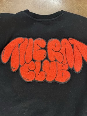The Rat Club 'Born A Rat Die A Rat' Pullover Sweatshirt Size Large Black Unisex