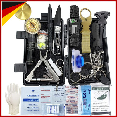 Survival Kit 24 in 1 Erste Hilfe Set für Outdoor Camping Wandern Geschenk