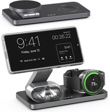 3 in 1 Foldable Magnetic Wireless Charging Station for , Wireless Charger Stand