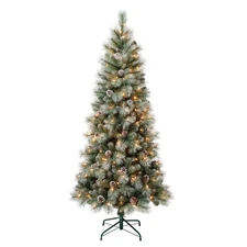 6 ft. Pre-Lit Perry Mixed Pine Tree with Clear Lights, Plug-In