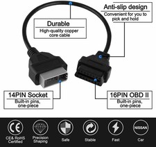 14-Pin to 16-Pin OBD2 Diagnostic Adapter Cable Connector for Nissan Vehicles