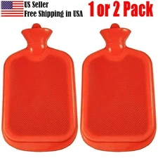 Hot Water Bottle Bag 2000ml 12"x7" Thick Rubber Bag Relax Heat Cold Therapy US