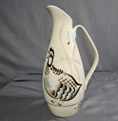Red Wing Pottery USA Bob White Hand Painted Quail Partridge Bird Coffee Carafe