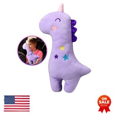 Unicorn Seat Belt Pillow Kids Car Seat Cover Neck Support Soft Purple Head Rest