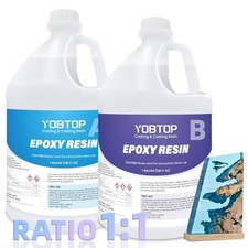 Epoxy Resin 2 Gallon Kit - Crystal Clear, Bubble Free, Food Safe  Fast Curin...