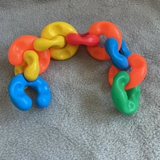 Playskool Kiddie Vintage Chain Link Toy Toddler Baby Primary Colors 10 Peices