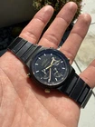 Vintage 1983 Seiko Sports 100 Titanium Chronograph Black PVD Quartz 7A28-7069