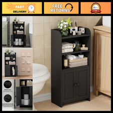 Compact Bathroom Storage Cabinet - Toilet Paper Organizer, Space-Saving Unit