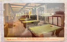 Early 1900's Billiard Post Card. Card Is In A Sleeve Then A Hard Plastic Case