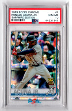 2019 Topps Chrome Sapphire Ronald Acuna Rookie Cup PSA 10