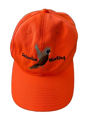 Columbia Hunting Cap Hat Pheasant Orange Unisex Hook Loop Adjustable Size OSFA