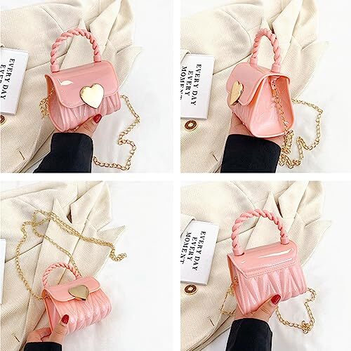 Mini Purse for Toddler Girls Crossbody Cute Princess Handbags Pink Heart - Picture 4 of 6