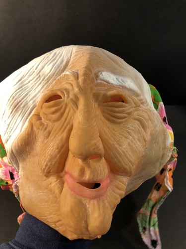 Rara De Colección Fea Aterradora Máscara de Halloween Bruja Anciana Dama - Imagen 2 de 5