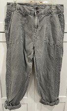 SUNDANCE Organia Sz 12P Cotton Linen Lace Pants Converts to Capris AK110