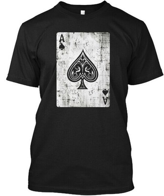 Ace Of Spades Card Gambling Poker Vintage Graphic T-Shirt Made in USA S to 5XL