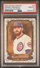 2024 Topps Allen & Ginter - [PSA 10] #10 Dansby Swanson 48/50 Gold Foil Filagree