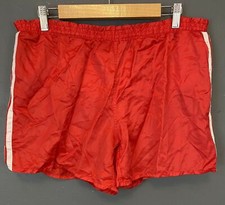 VINTAGE OLD RETRO MEN'S ADIDAS SHORTS PANTALONES RED SIZE L 7 LARGE