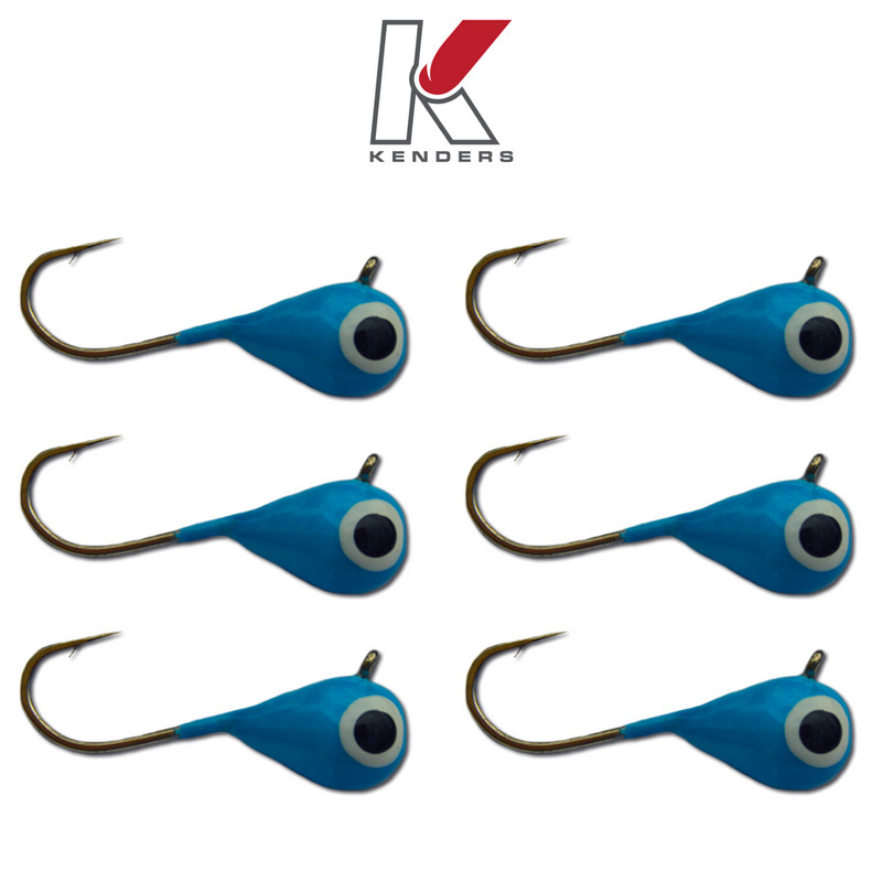 Tungsten Jig (6 Pack) 5mm #8 Hook Blue GLOW - Main Image