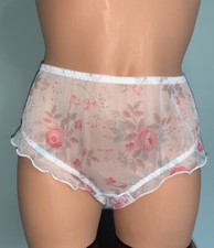 NEW SHeeR Chiffon Ruffled Panties 1X Satin Bows Girly Romantic Panty babydoll