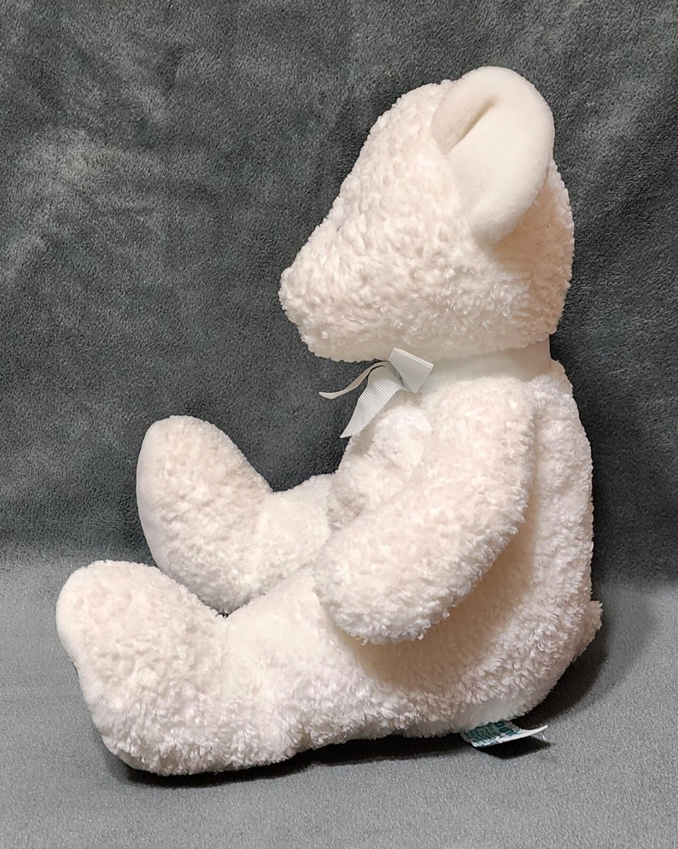 Russ Berrie Moonbeam Teddy Bear Plush White With Rattle Baby