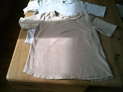 New Yorker zwei schlichte T-Shirts grau /helles Braun Größe S/M - Bild 1 von 4