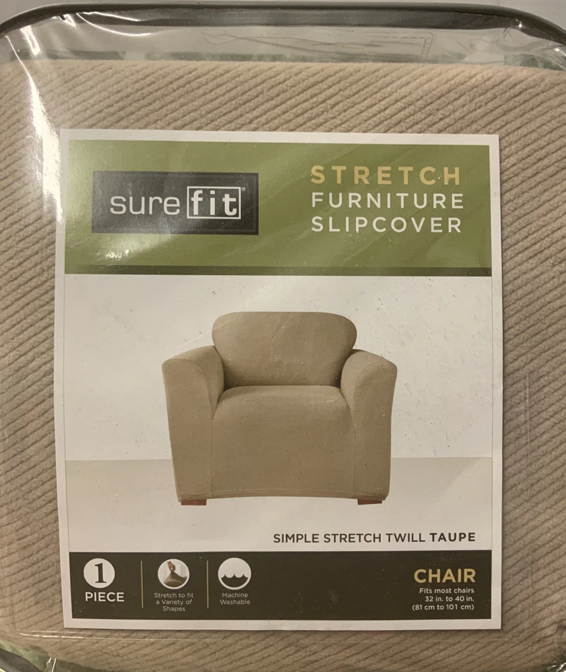 ⚡️Funda protectora para silla de sarga elástica SureFit 1 pieza - marrón (32”-40”) Foto 2 de 3