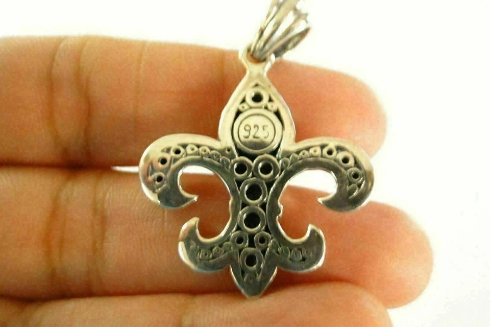Fleur De Lis No Stone 925 Sterling Silver Pendant - Image 4 of 4
