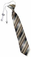 Tigertie Kinderkrawatte Braun Silber Anthrazit Grau Gestreift - Mit Gummizug