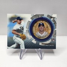 Brendan McKay RC Coin Medallion Card 2020 Topps Update Series Relic TBC-BM Rays
