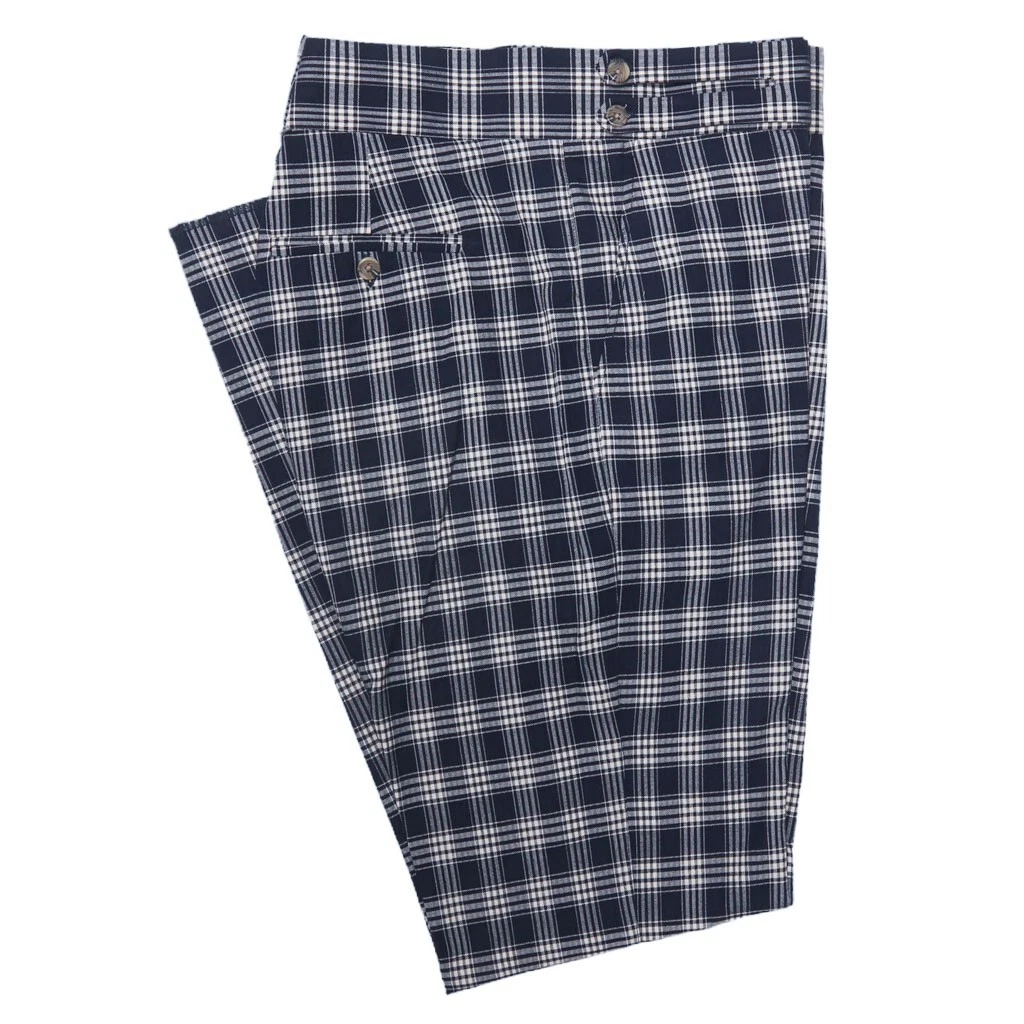 Mens Gurkha Pants 38 Blue Plaid Cotton Slim Straight Flat Front Chino Trousers
Opens in a new window