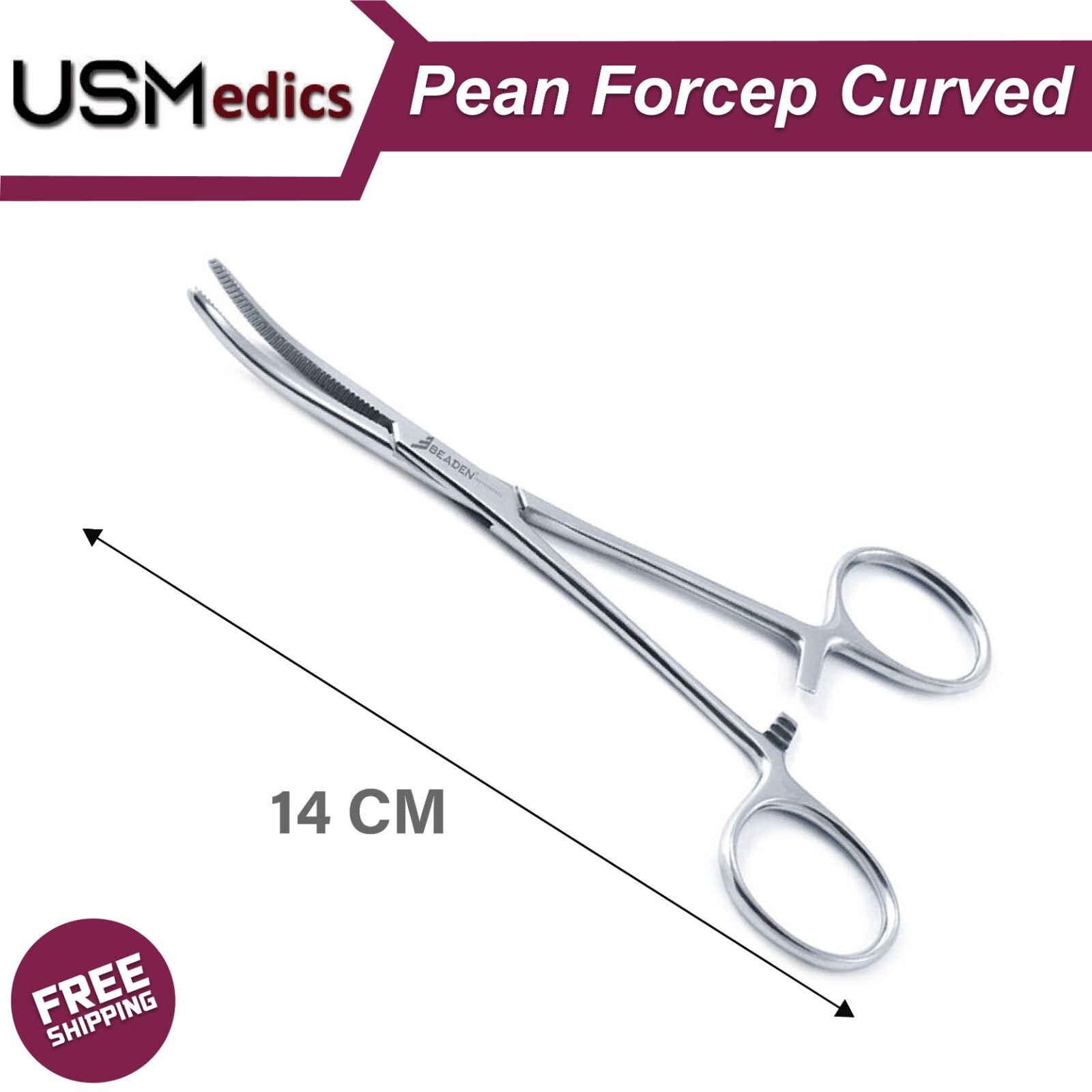 2-Pack Rochester Pean Forceps – Straight & Curved Surgical/Veterinary Locking Clamps